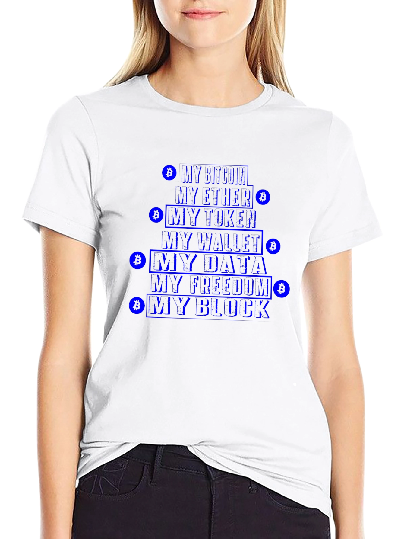 Crypto T-Shirt - Bitcoin Ethereum Data Freedom