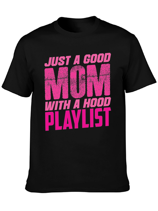 Good Mom with a Hood Playlist Graphic Tee