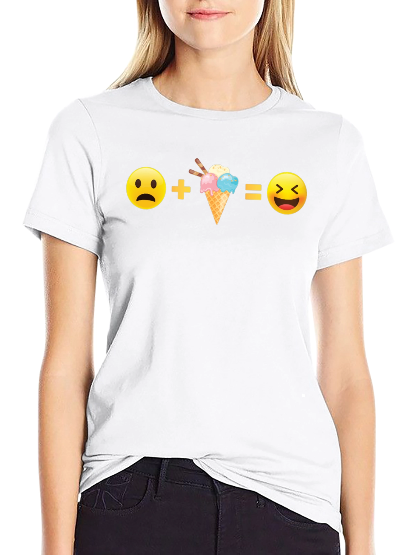 Funny Emoji Equation Black T-Shirt