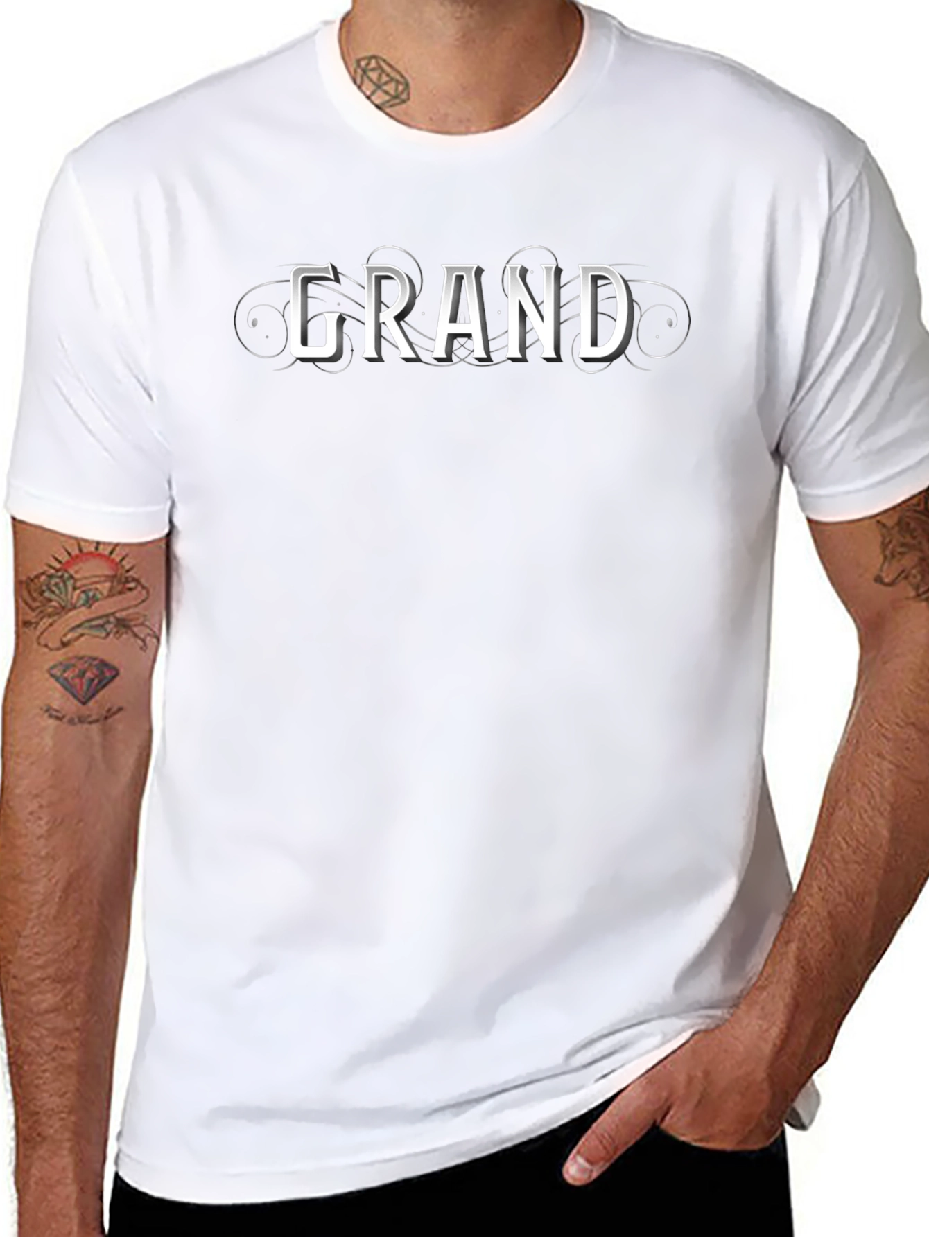 Grand Tee - Stylish Black Graphic T-Shirt