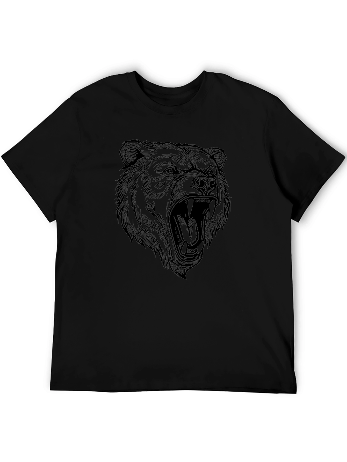 Mens Black Bear Graphic Tee