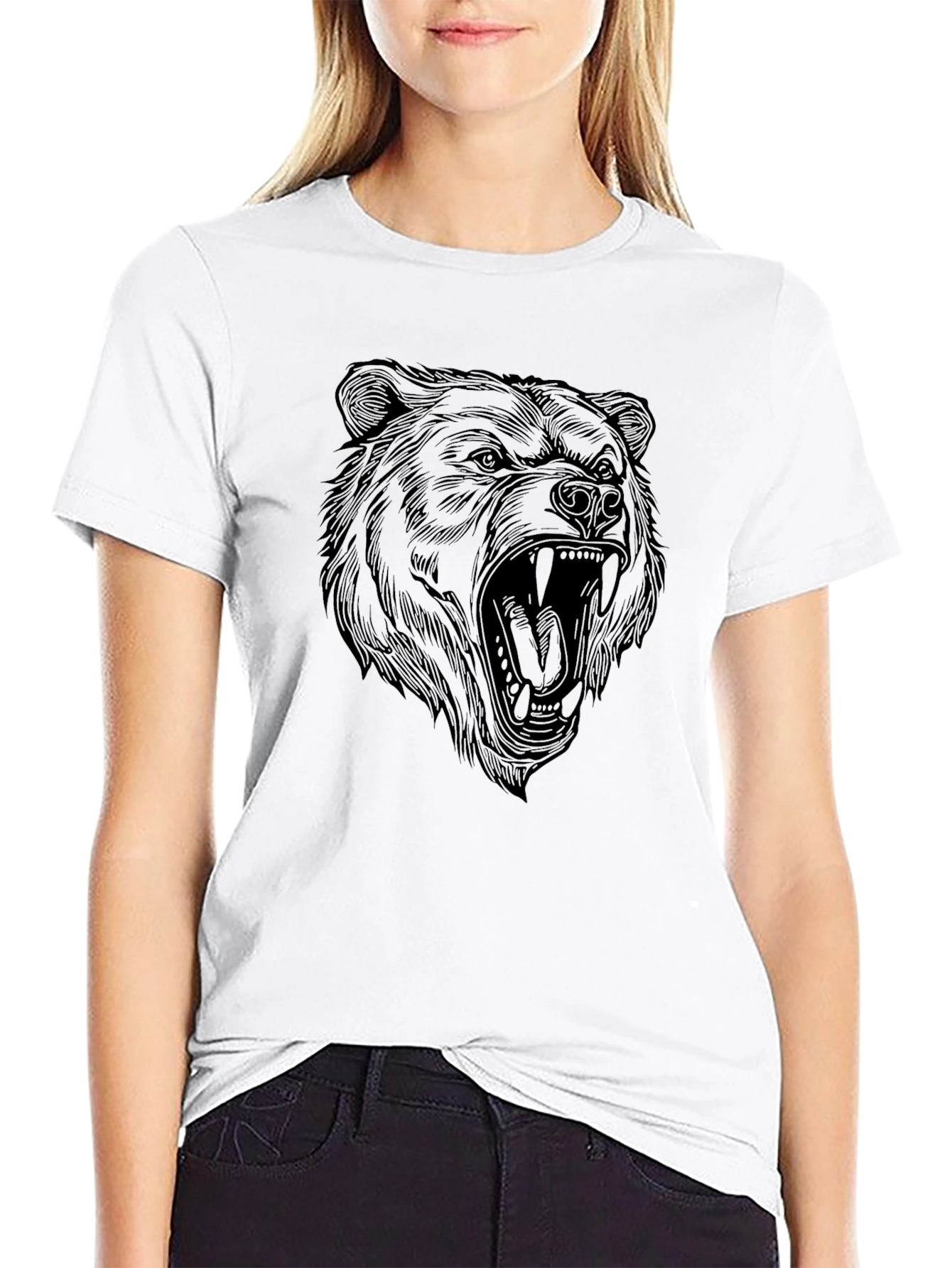 Mens Black Bear Graphic Tee