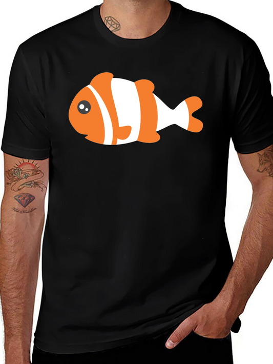 Clown Fish Graphic Tee - Black Cotton T-Shirt