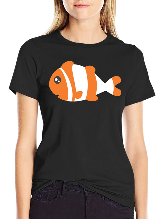 Clown Fish Graphic Tee - Black Cotton T-Shirt