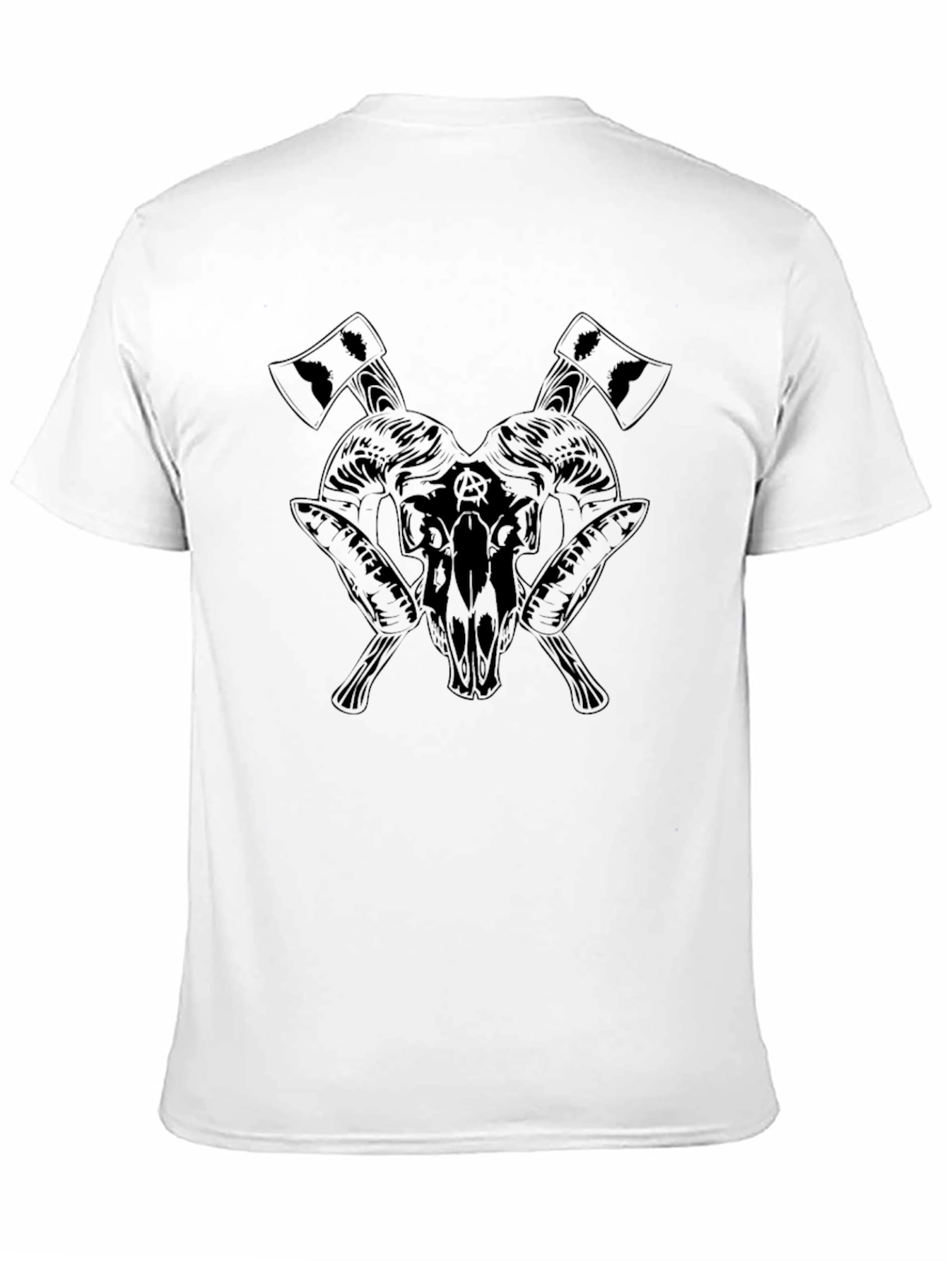Mens Graphic Tee - Skull & Axe Design