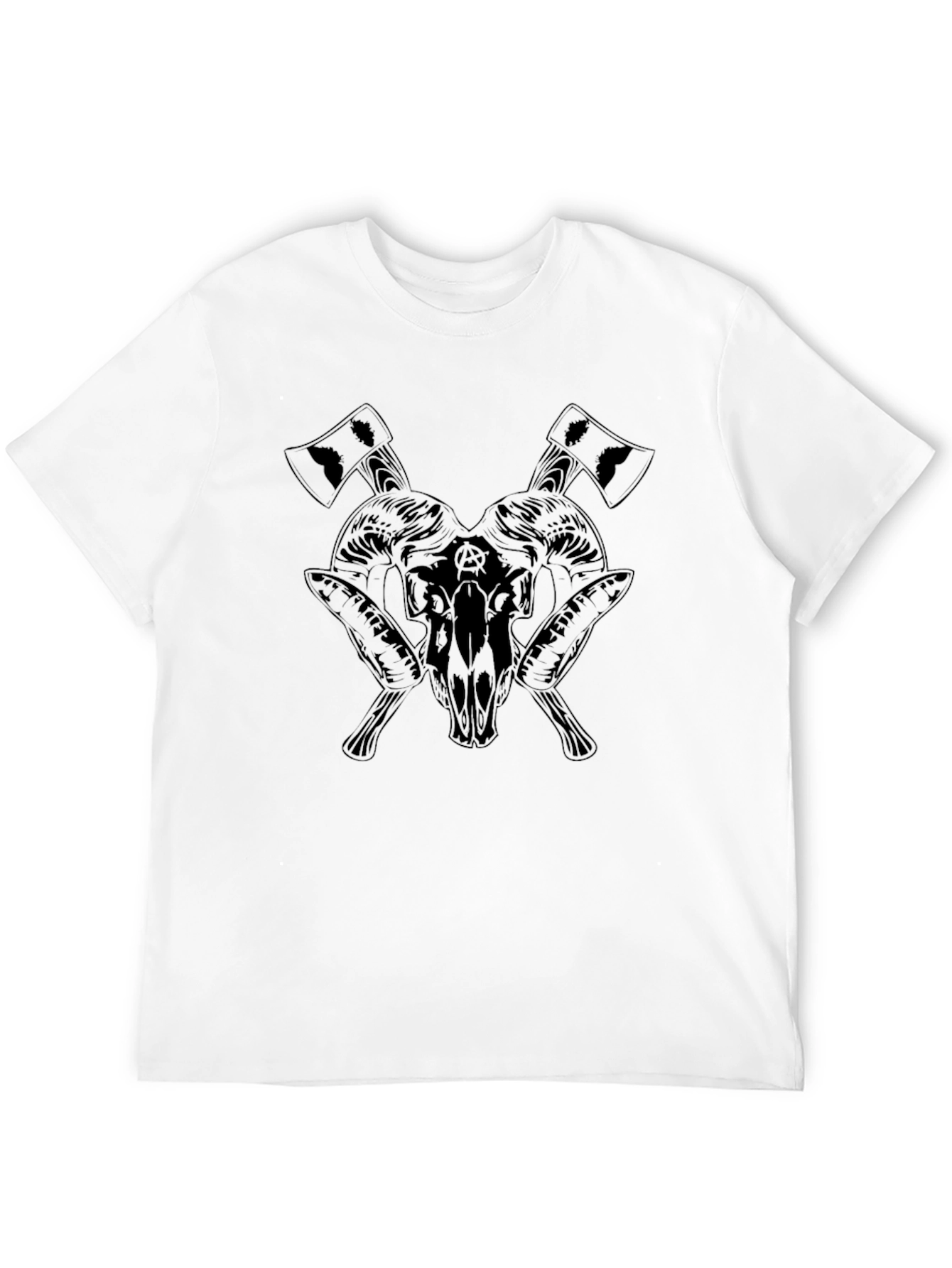 Mens Graphic Tee - Skull & Axe Design