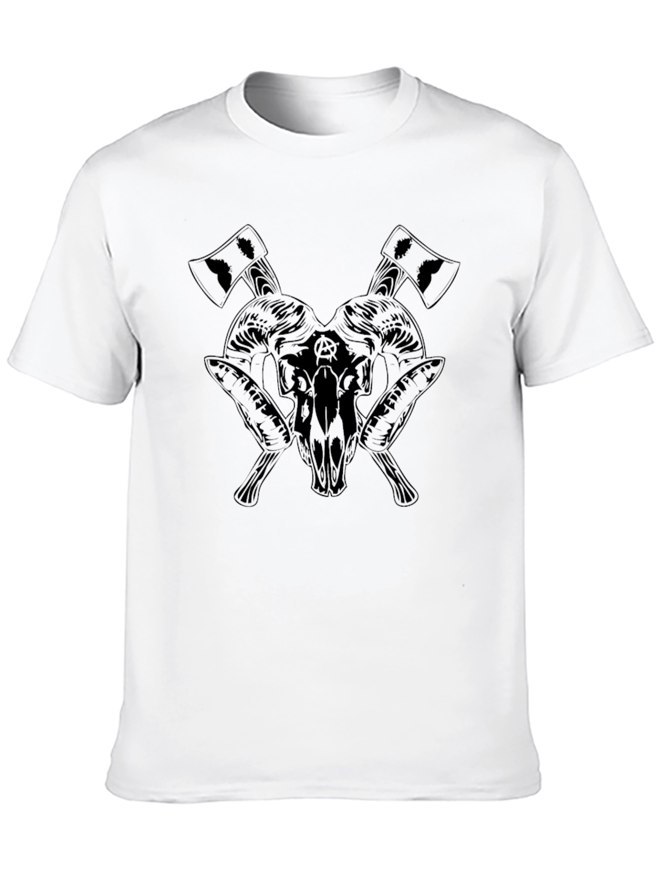 Mens Graphic Tee - Skull & Axe Design