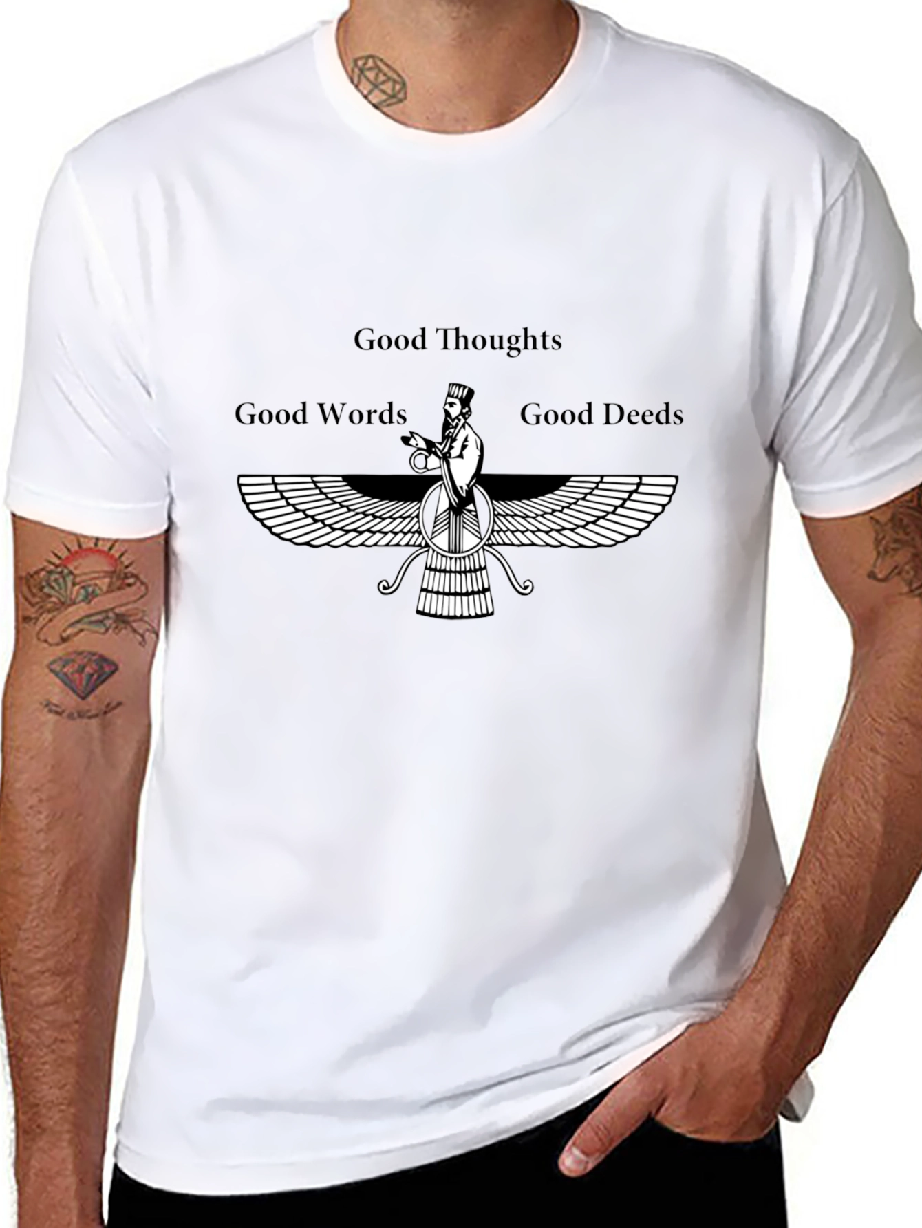 Zoroastrian T-Shirt - Good Thoughts Words Deeds