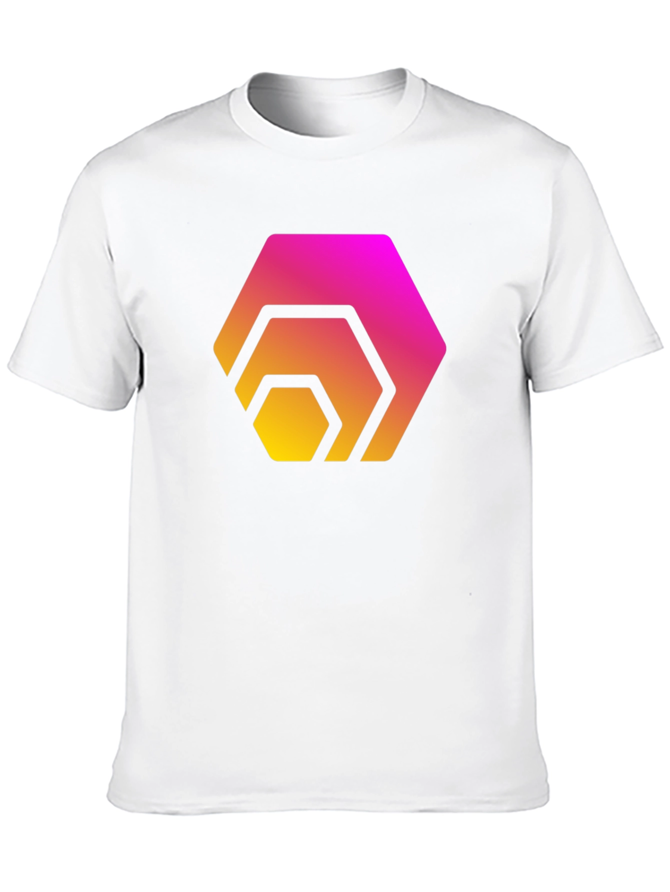 Gradient Hexagon Graphic Black T-Shirt