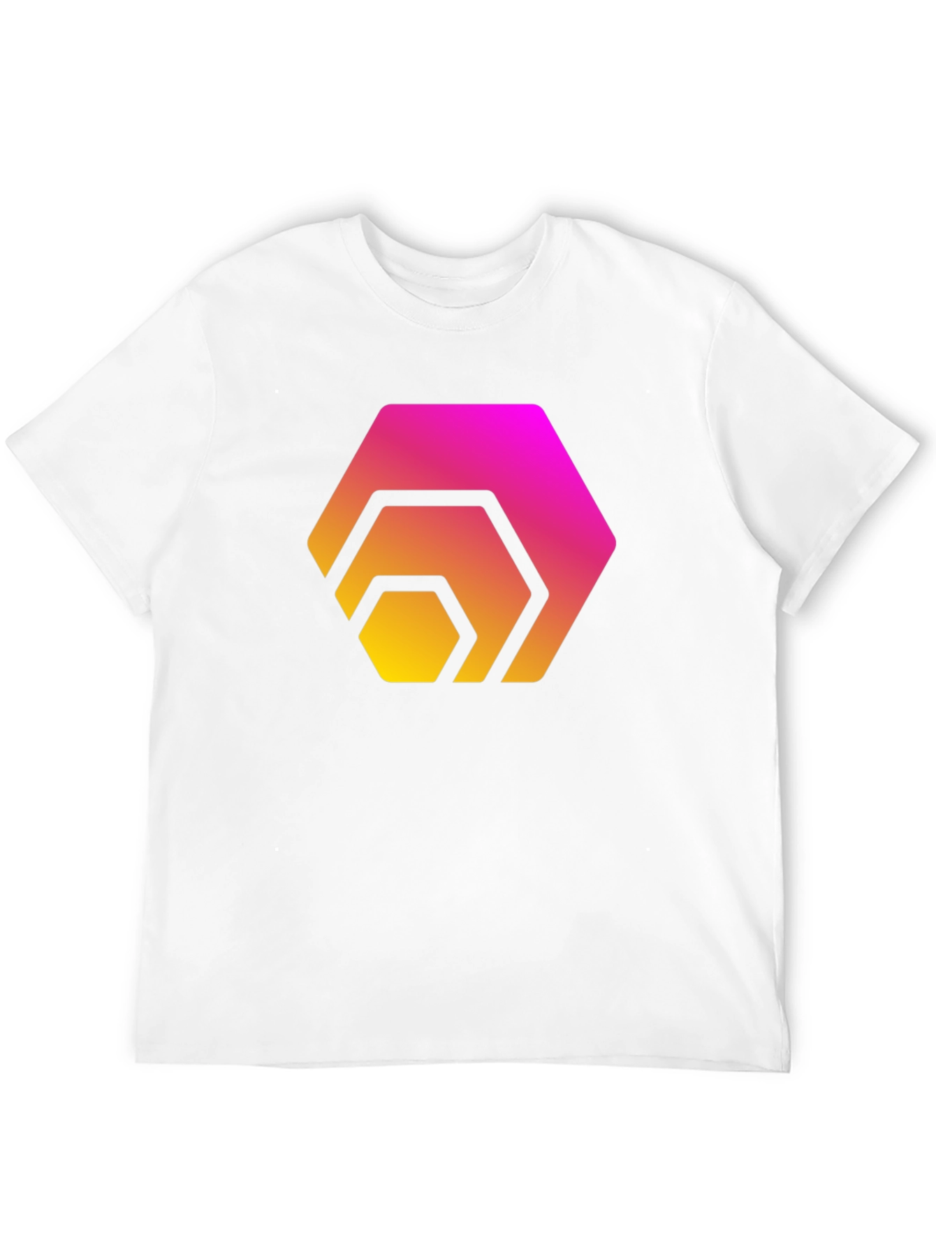 Gradient Hexagon Graphic Black T-Shirt
