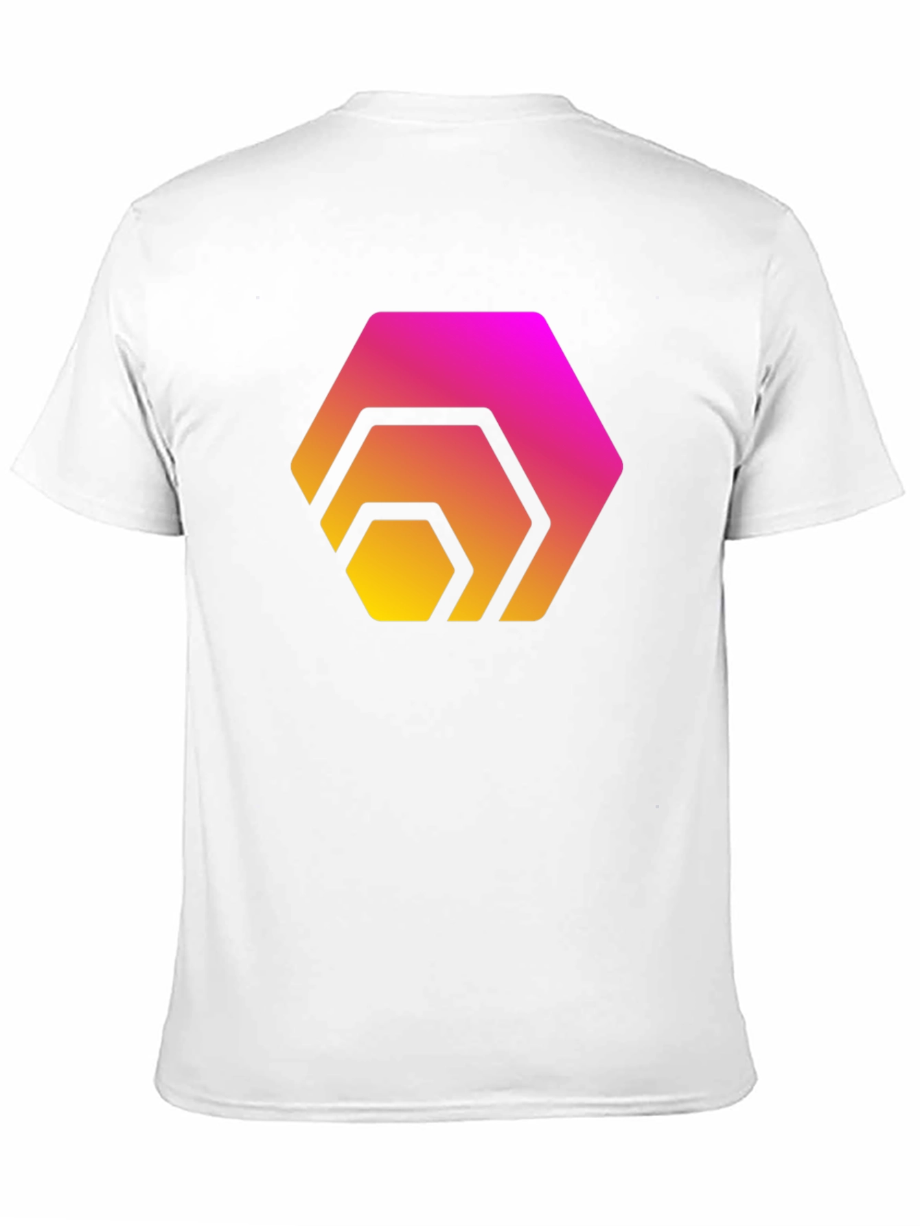 Gradient Hexagon Graphic Black T-Shirt