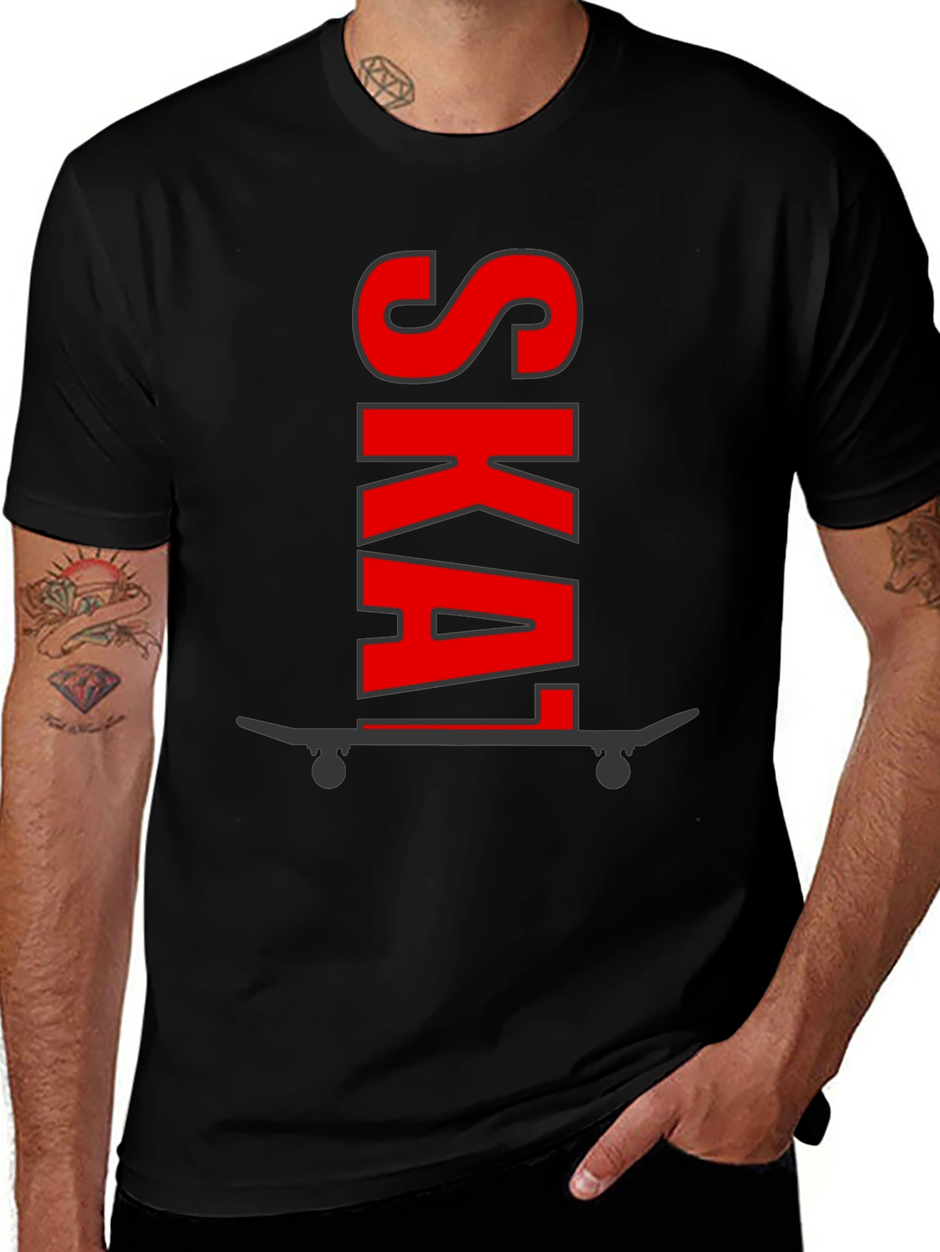 Skate Graphic Tee - Black Cotton Skateboard Shirt