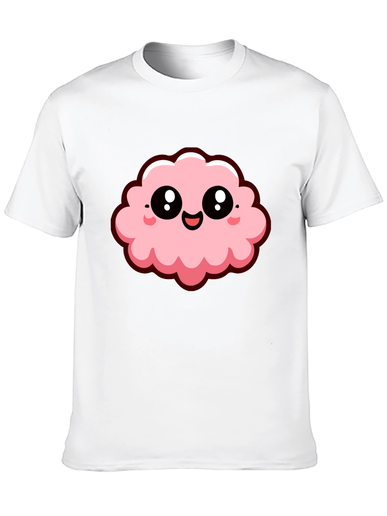 Cute Kawaii Cloud Graphic Tee - Black