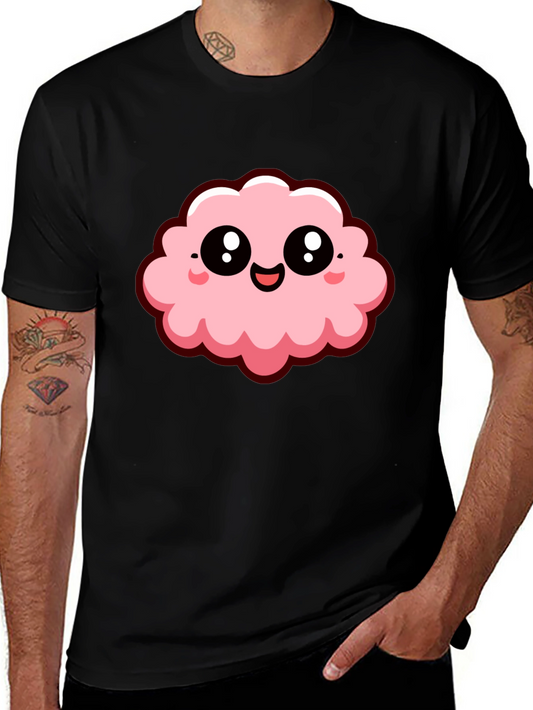 Cute Kawaii Cloud Graphic Tee - Black
