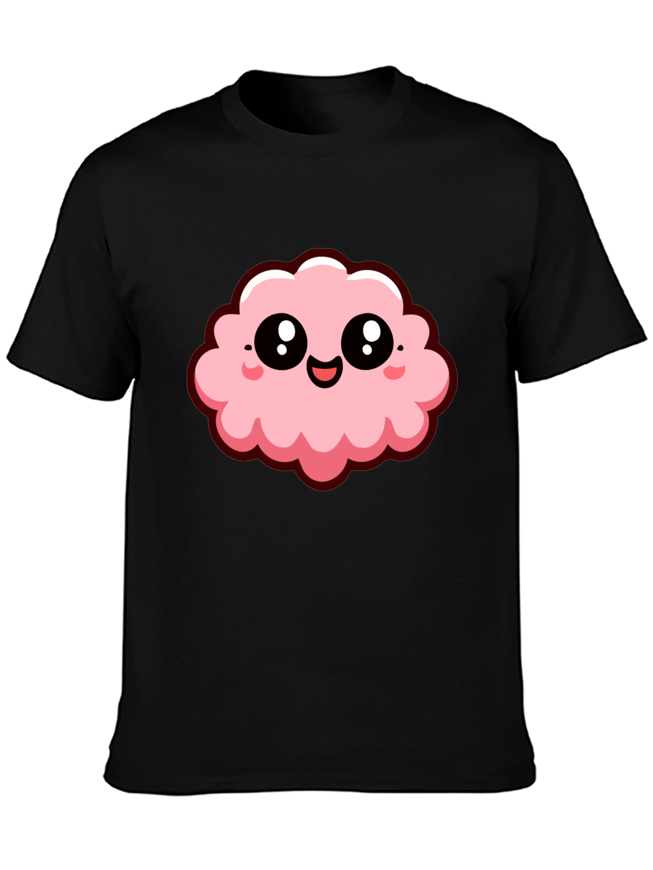 Cute Kawaii Cloud Graphic Tee - Black