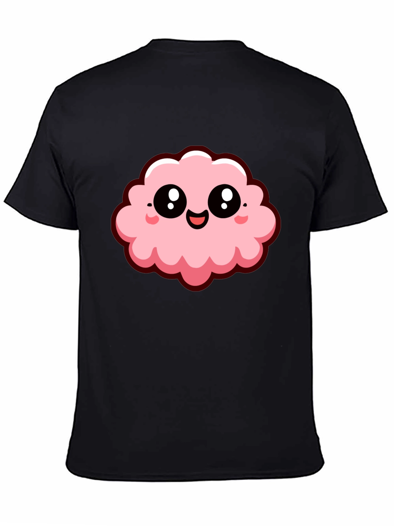 Cute Kawaii Cloud Graphic Tee - Black