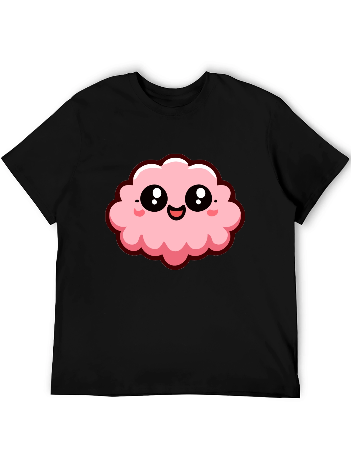 Cute Kawaii Cloud Graphic Tee - Black