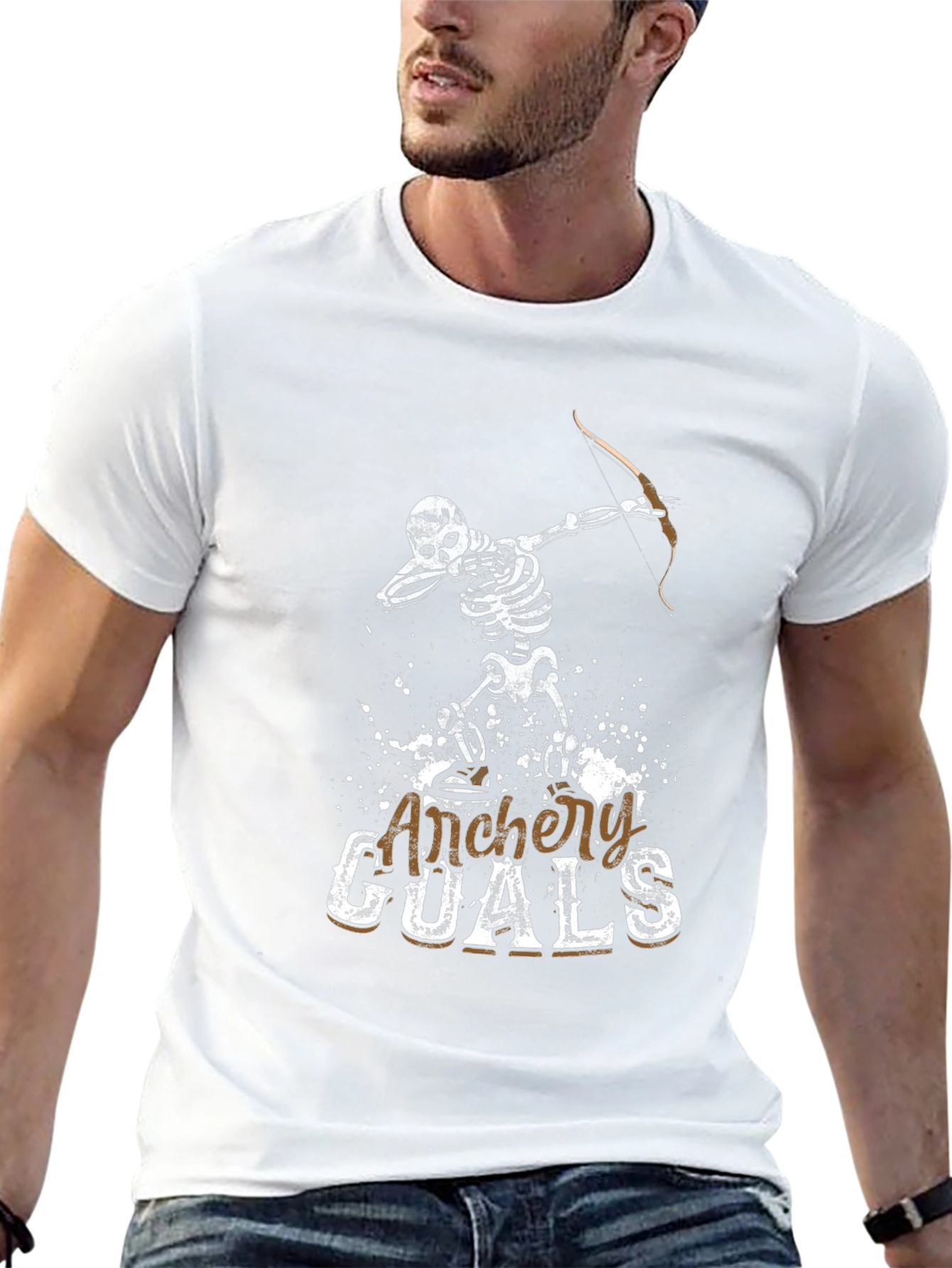 Archery Goals Skeleton Graphic T-Shirt