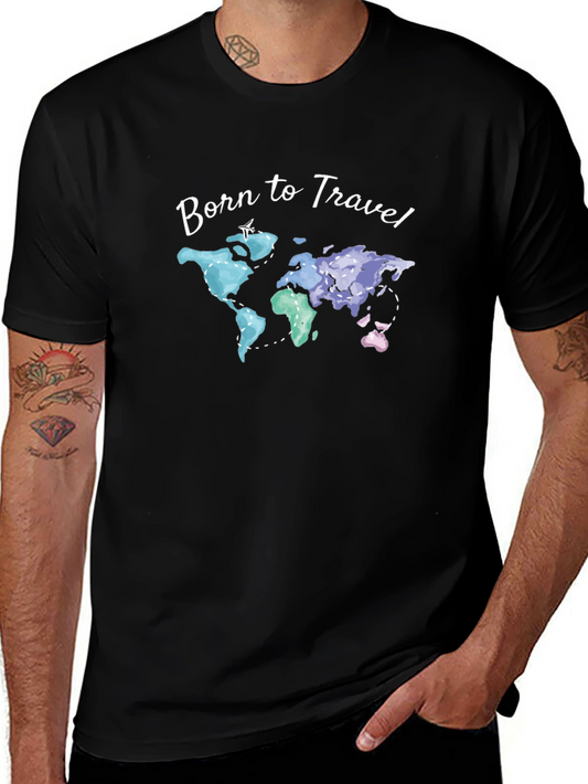Born to Travel World Map Graphic T-Shirt