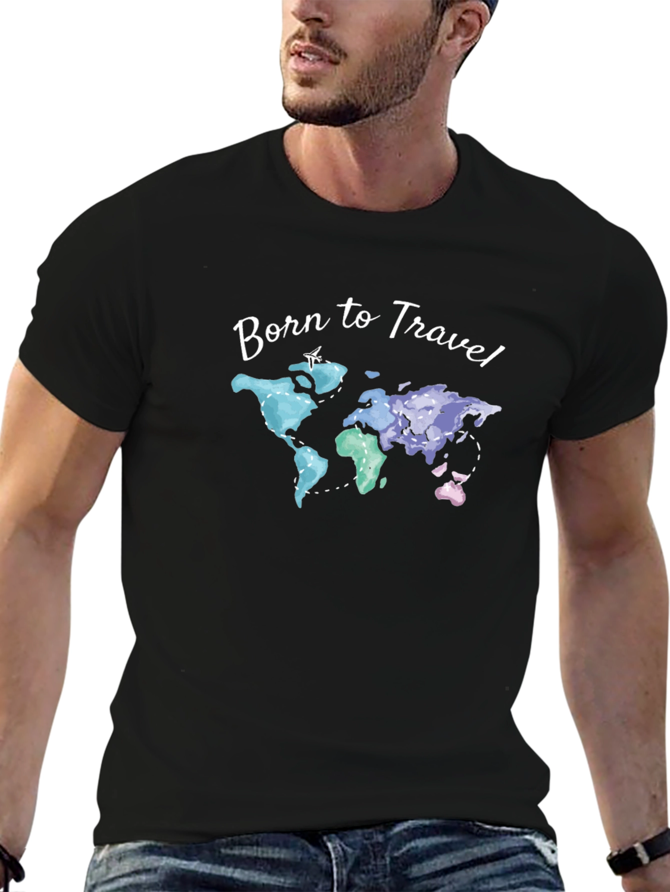 Born to Travel World Map Graphic T-Shirt