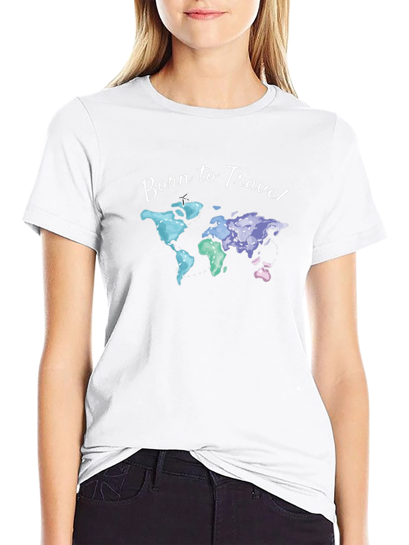 Born to Travel World Map Graphic T-Shirt