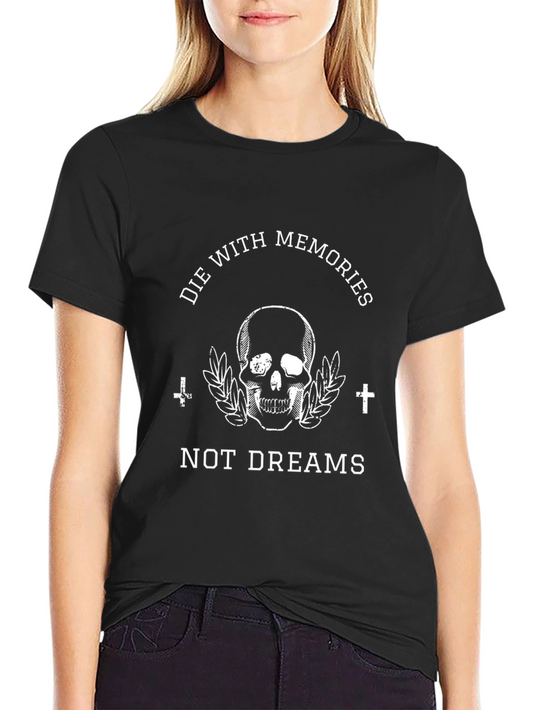 Die With Memories Skull Graphic Black Tee