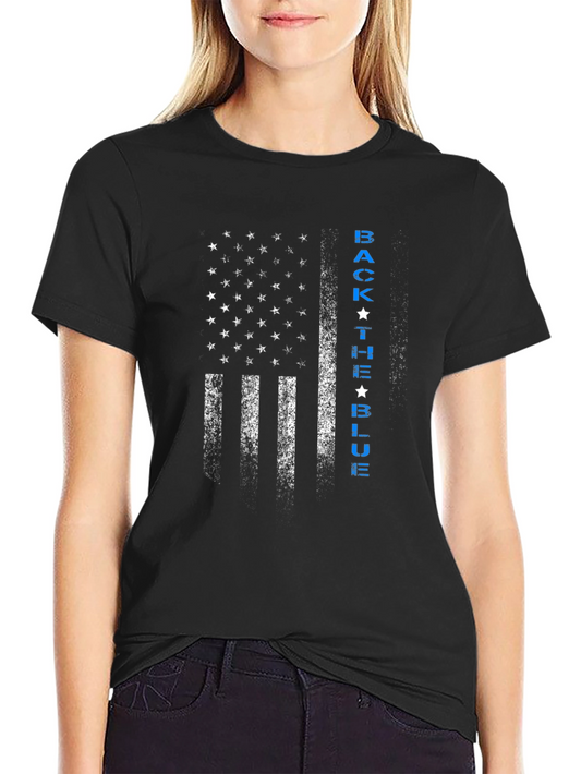 Back the Blue USA Flag T-Shirt