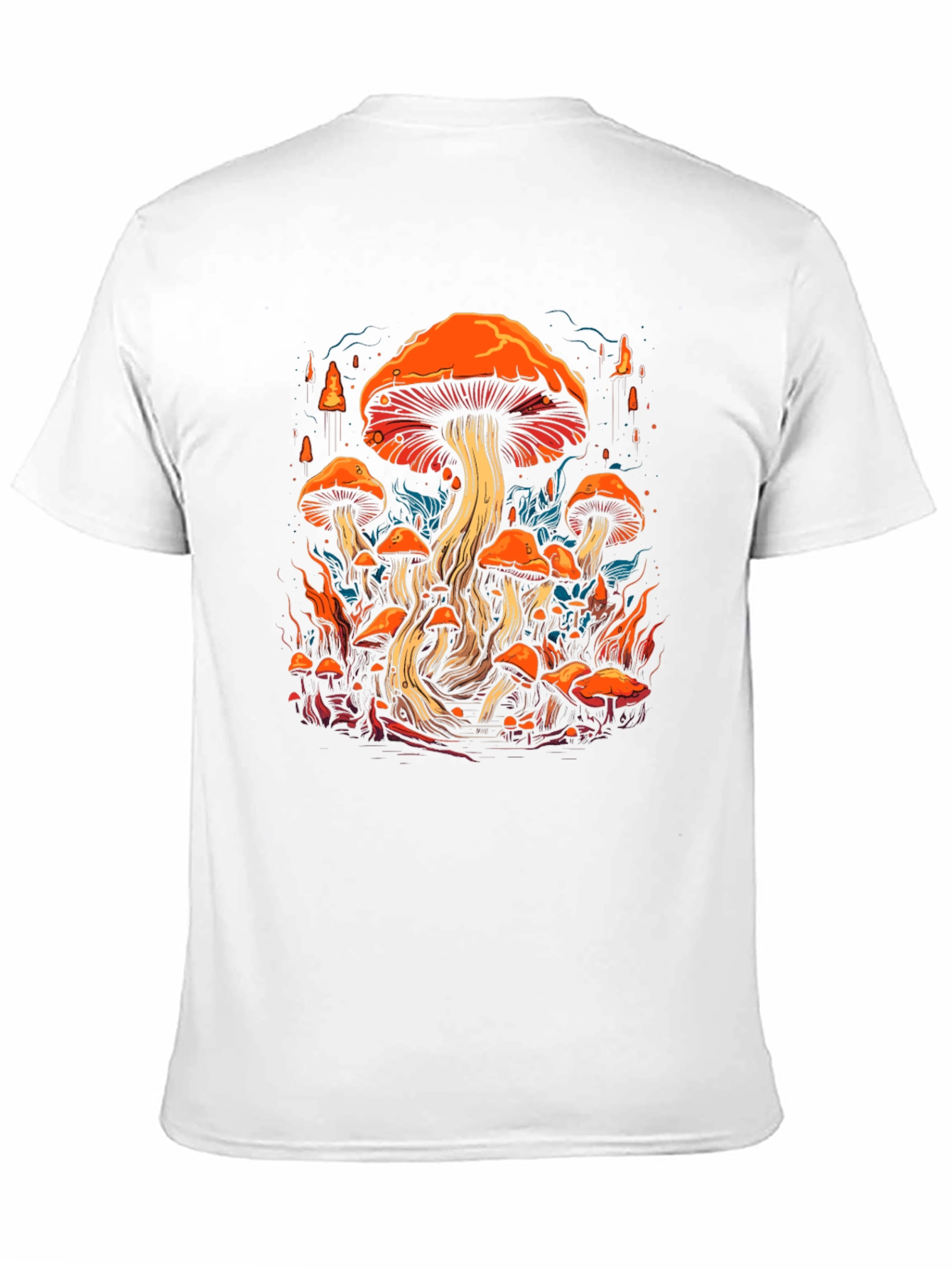 Mushroom Forest Graphic Print Tee - Black