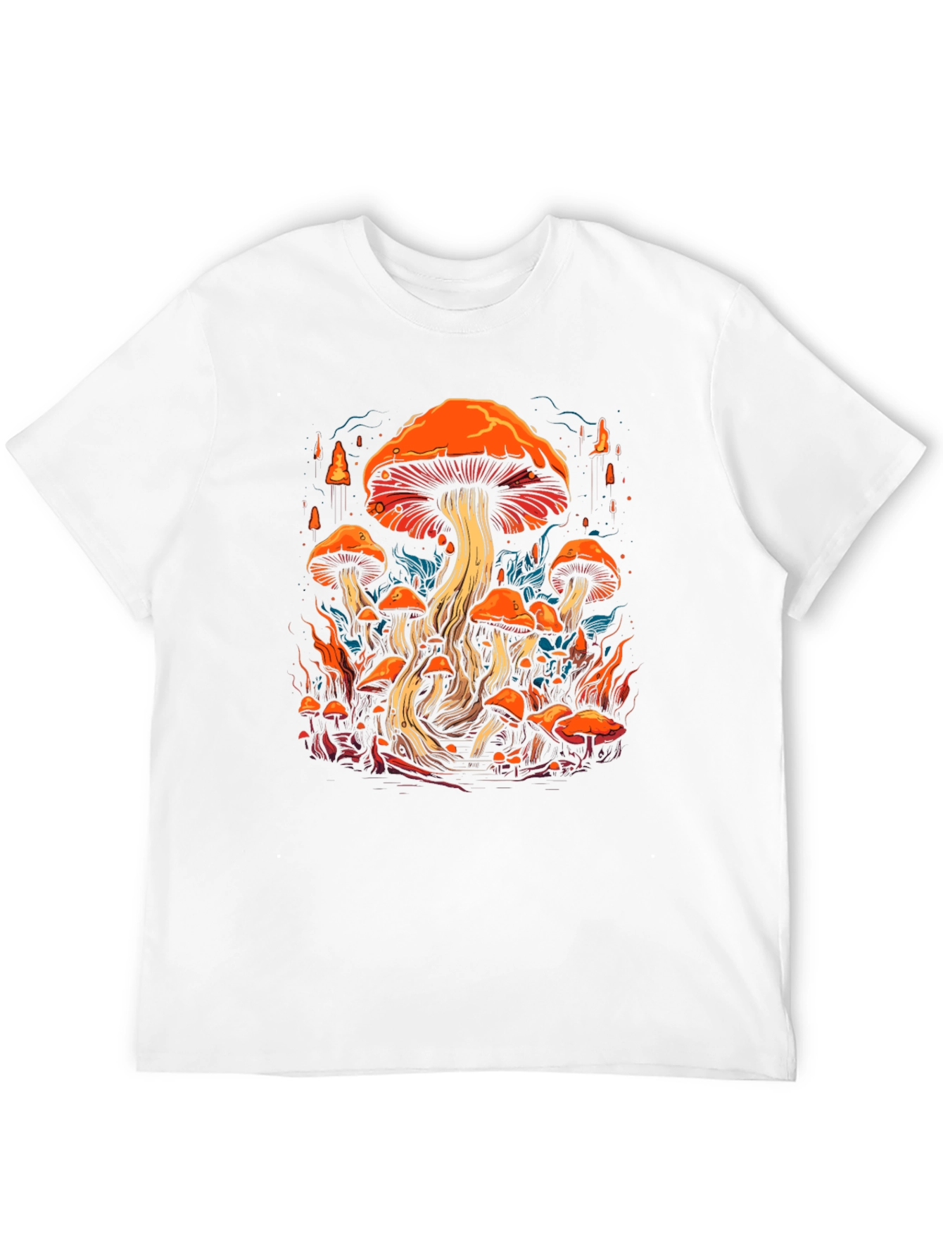 Mushroom Forest Graphic Print Tee - Black