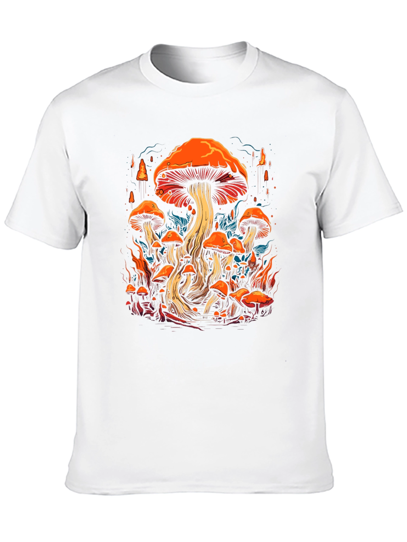 Mushroom Forest Graphic Print Tee - Black