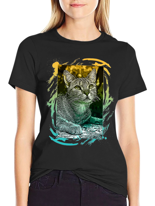 Cool Cat Graphic Tee - Trendy Unisex T-Shirt