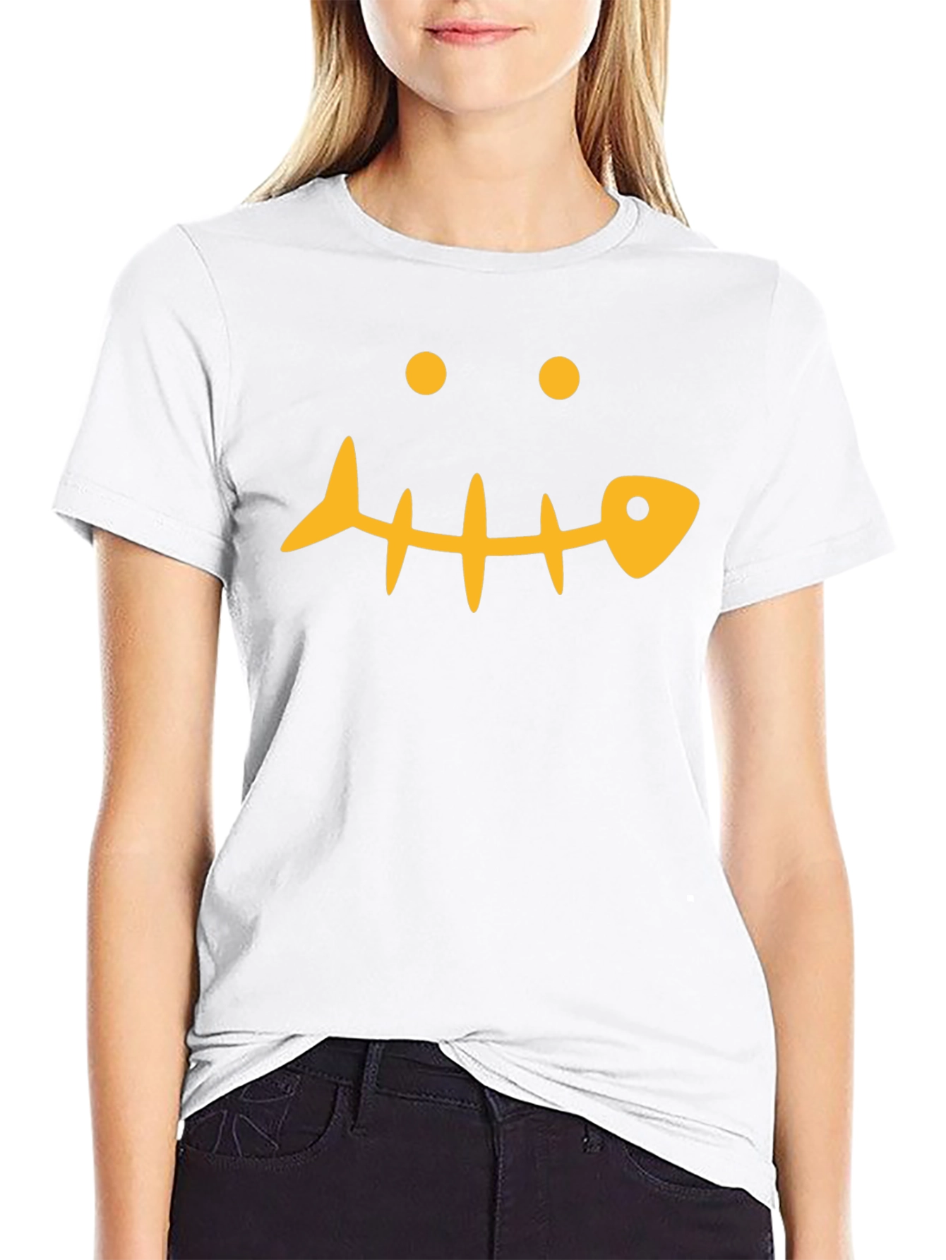 Funny Fishbone Face Graphic T-Shirt