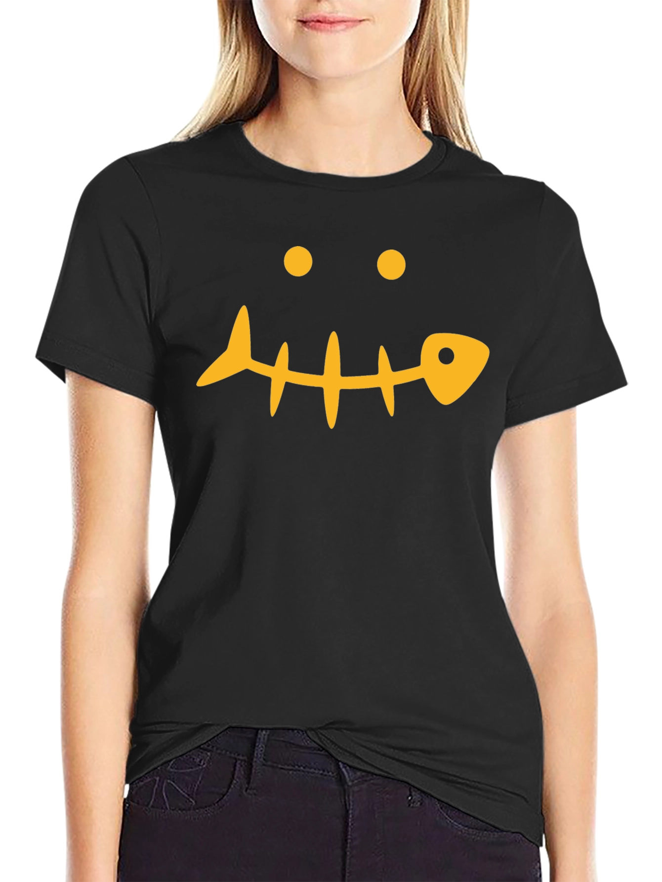 Funny Fishbone Face Graphic T-Shirt