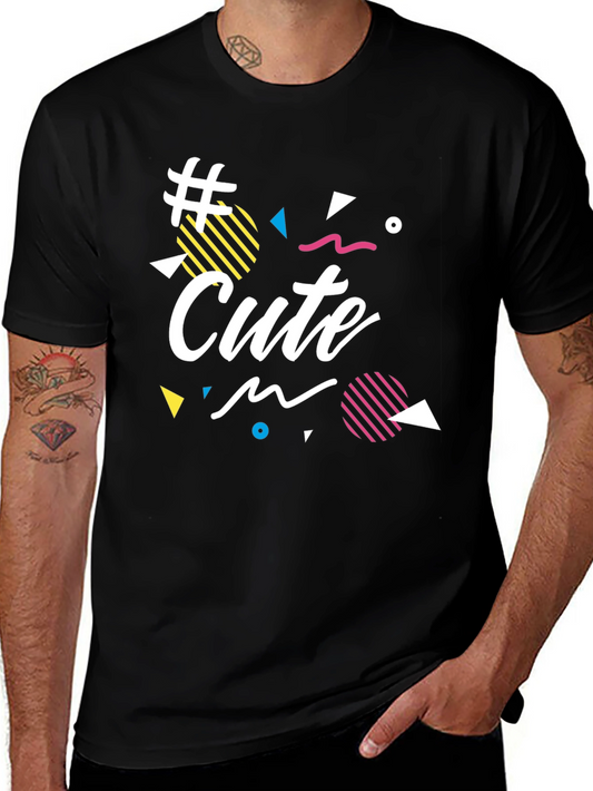 Cute Graphic Print Black T-Shirt