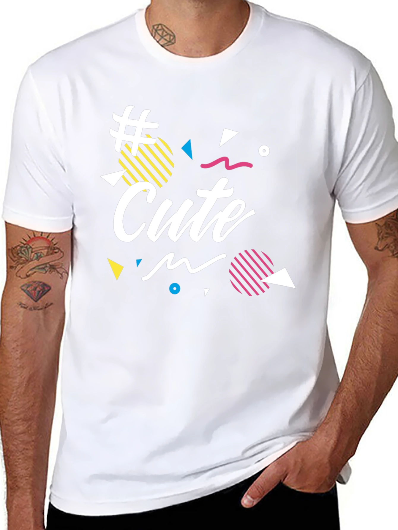 Cute Graphic Print Black T-Shirt