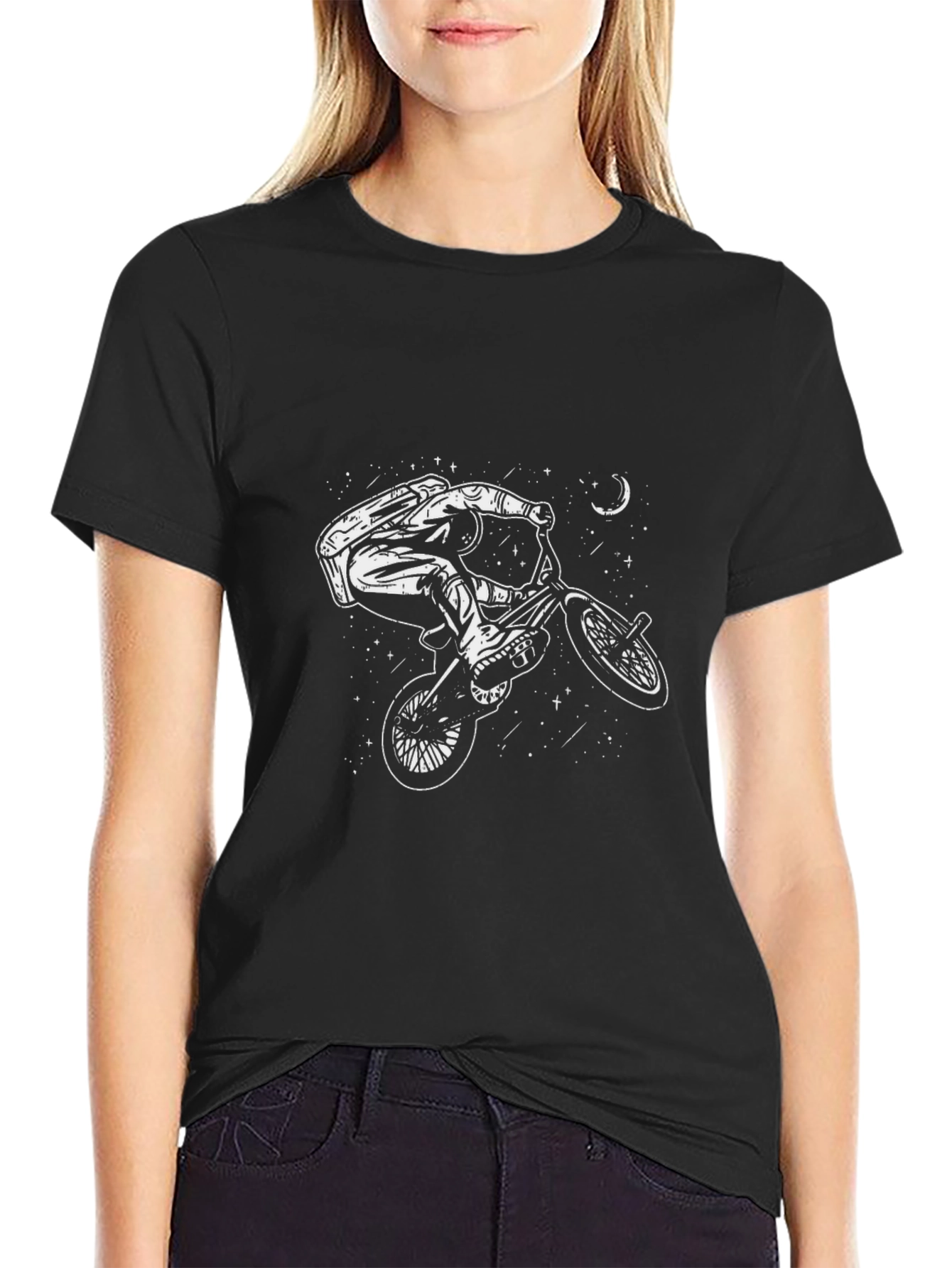 BMX Rider Graphic Tee - Black Cotton T-Shirt
