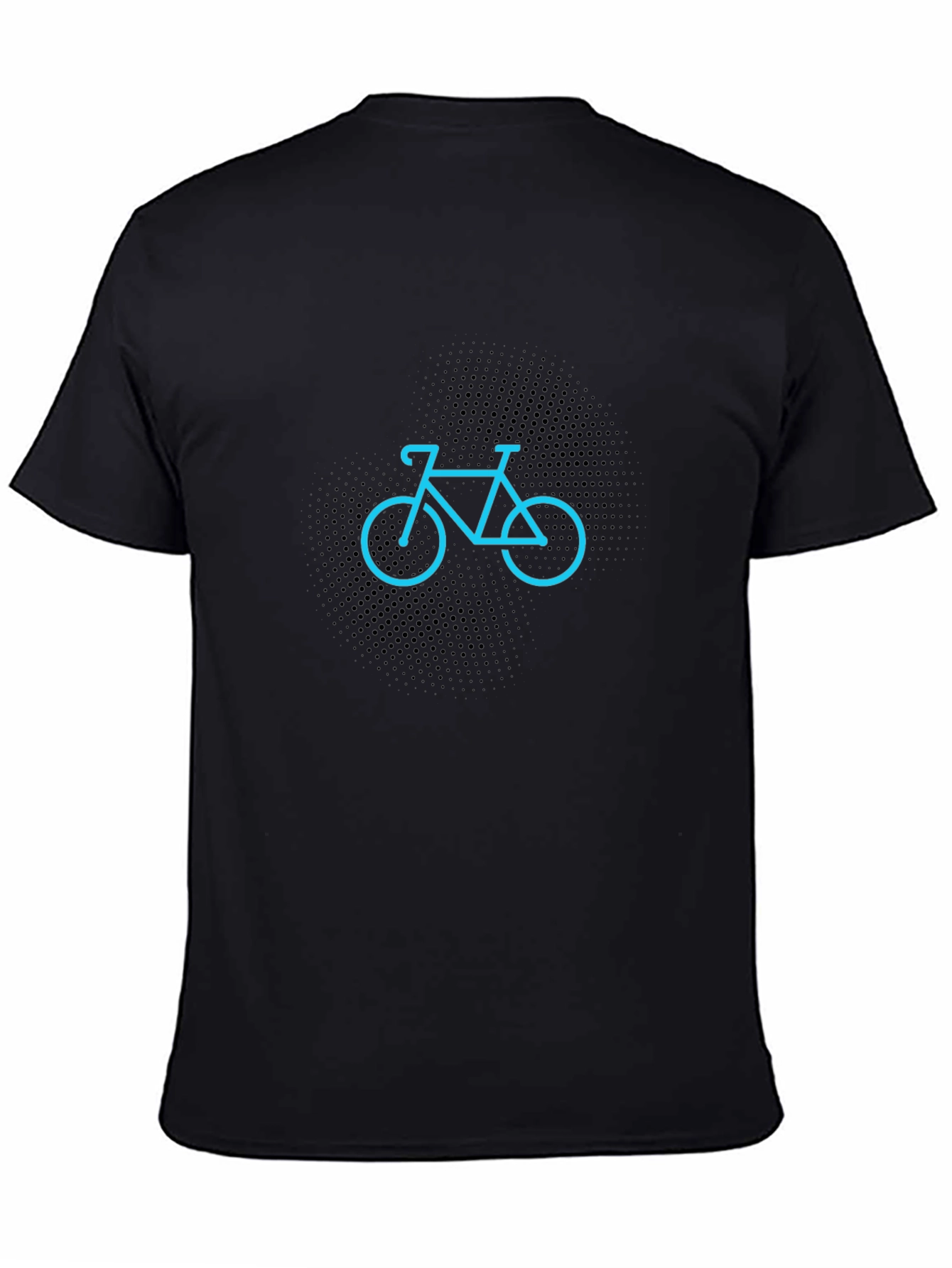 Mens Black T-Shirt with Bicycle Design