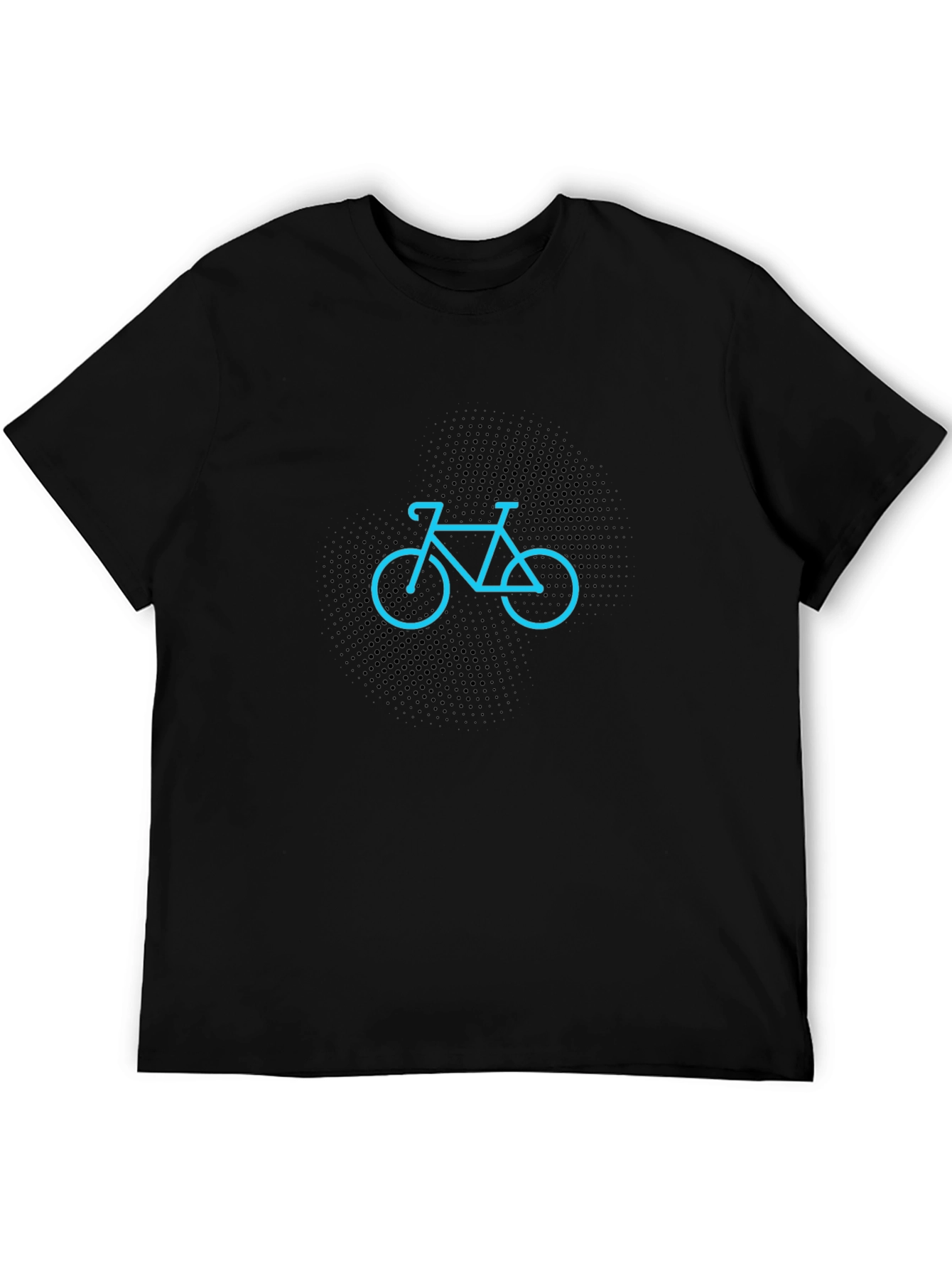 Mens Black T-Shirt with Bicycle Design