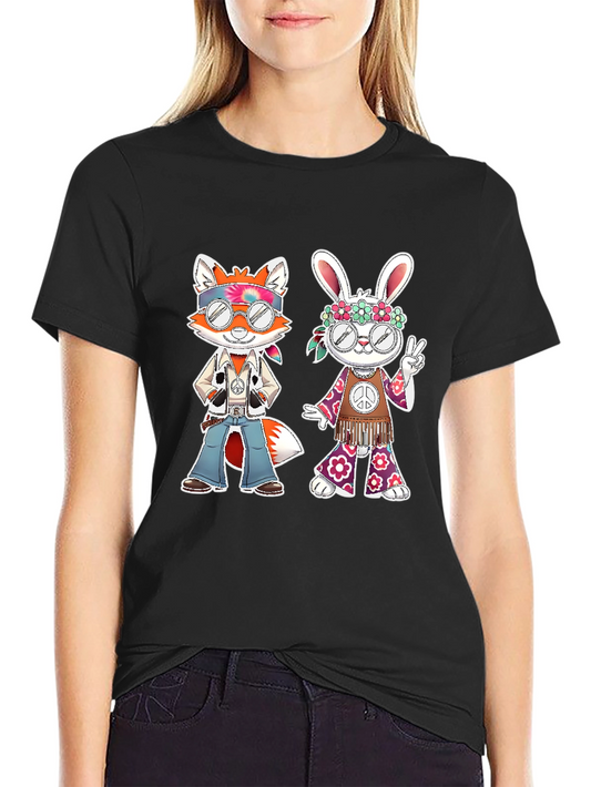 Hippie Fox & Rabbit Graphic Tee