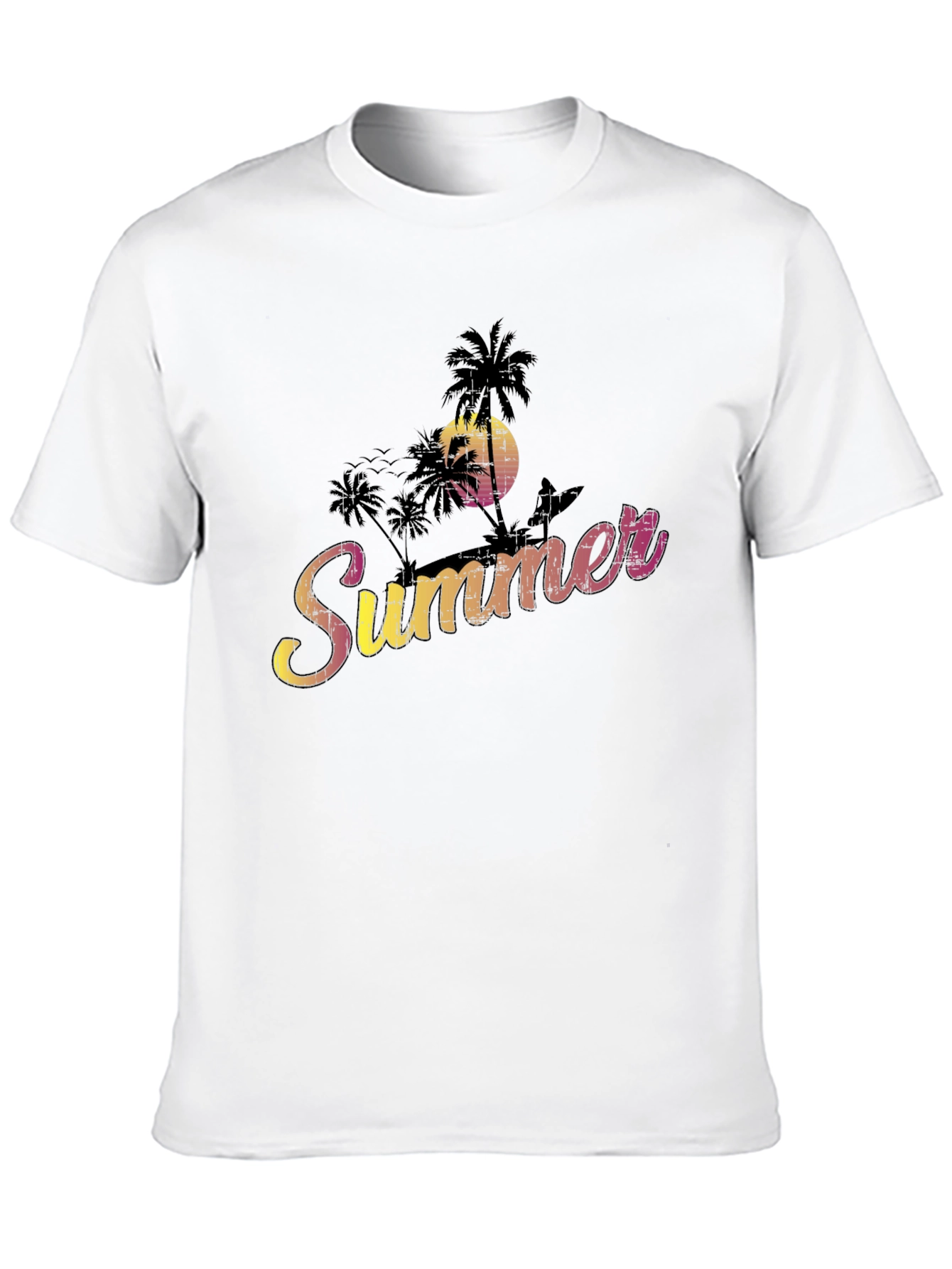 Summer Vibe Graphic Tee - Black Cotton Blend