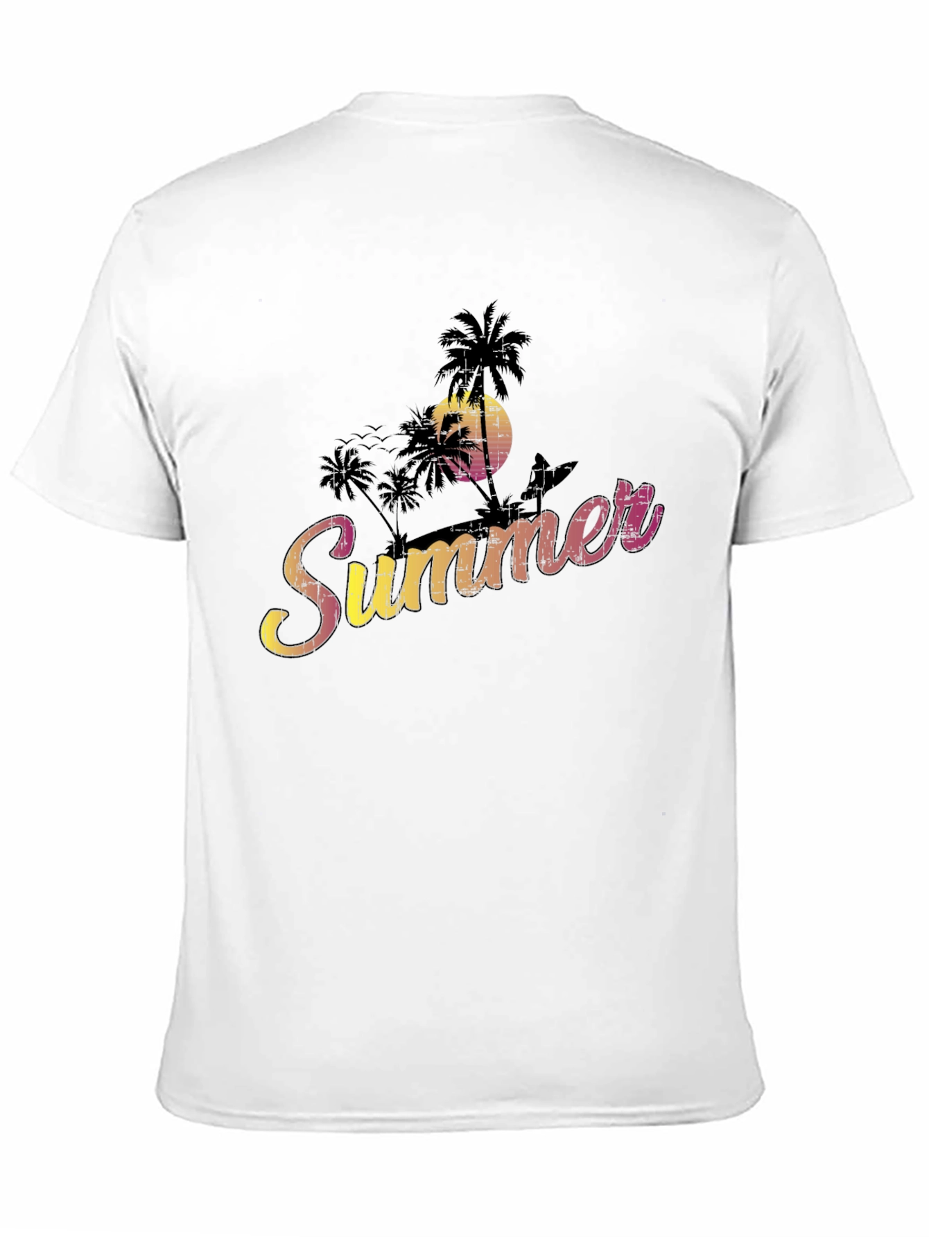 Summer Vibe Graphic Tee - Black Cotton Blend