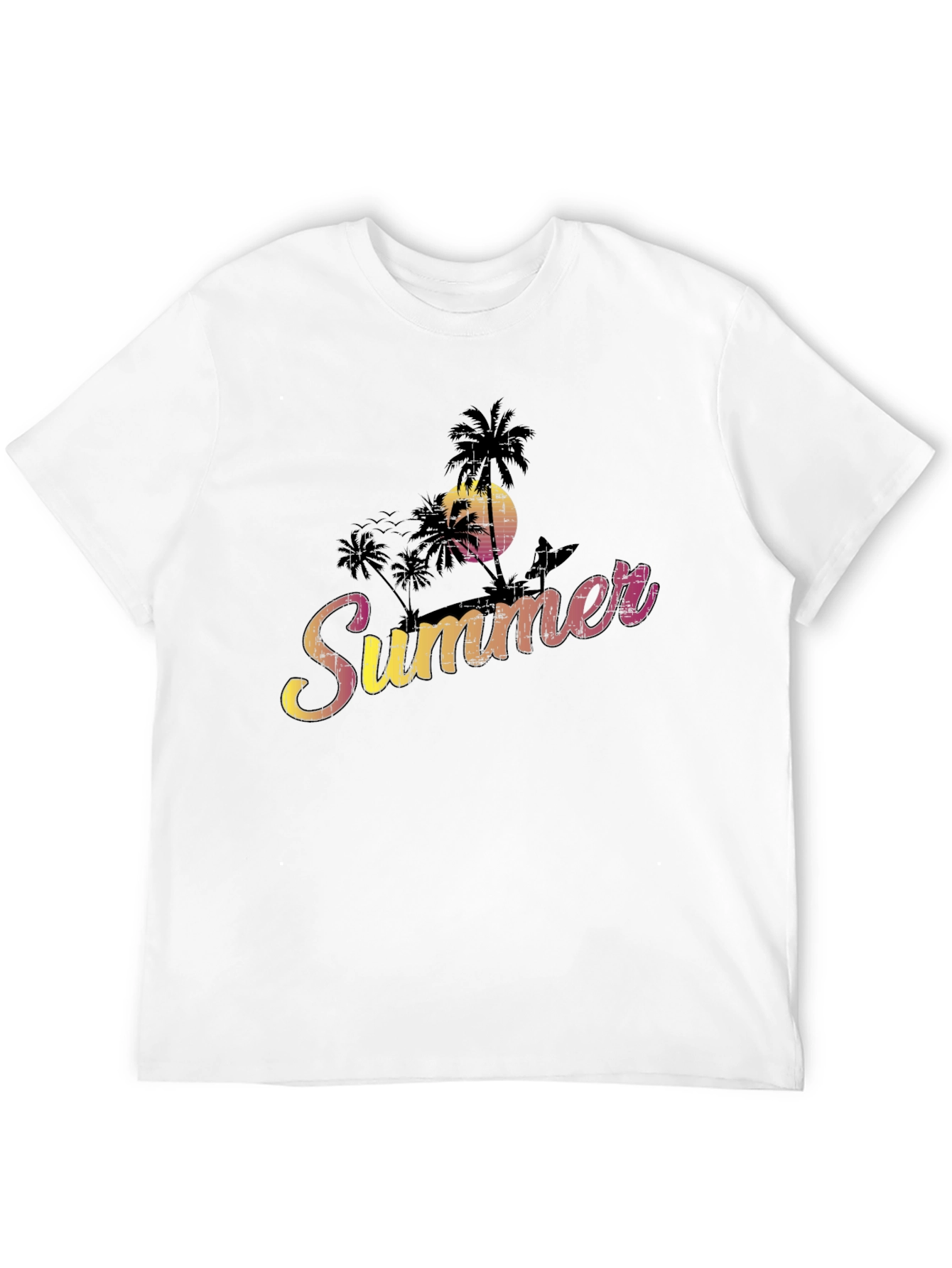 Summer Vibe Graphic Tee - Black Cotton Blend
