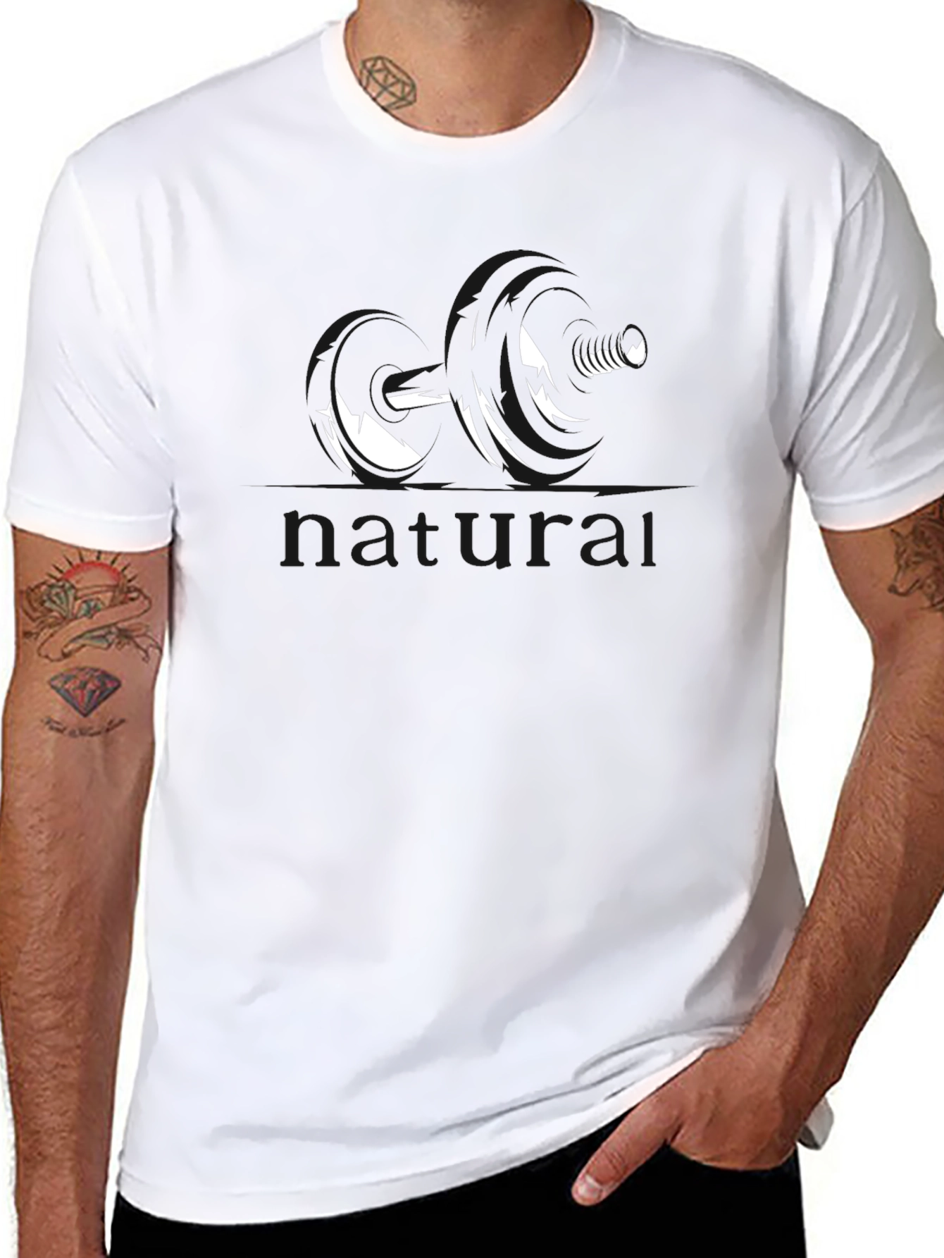 Black Graphic Tee - Weights Design