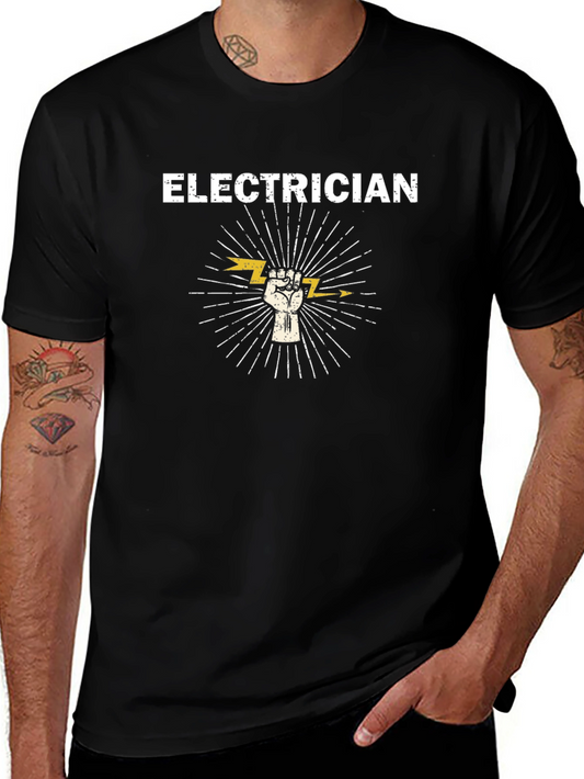 Electrician Power Fist T-Shirt - Bold Graphic Tee