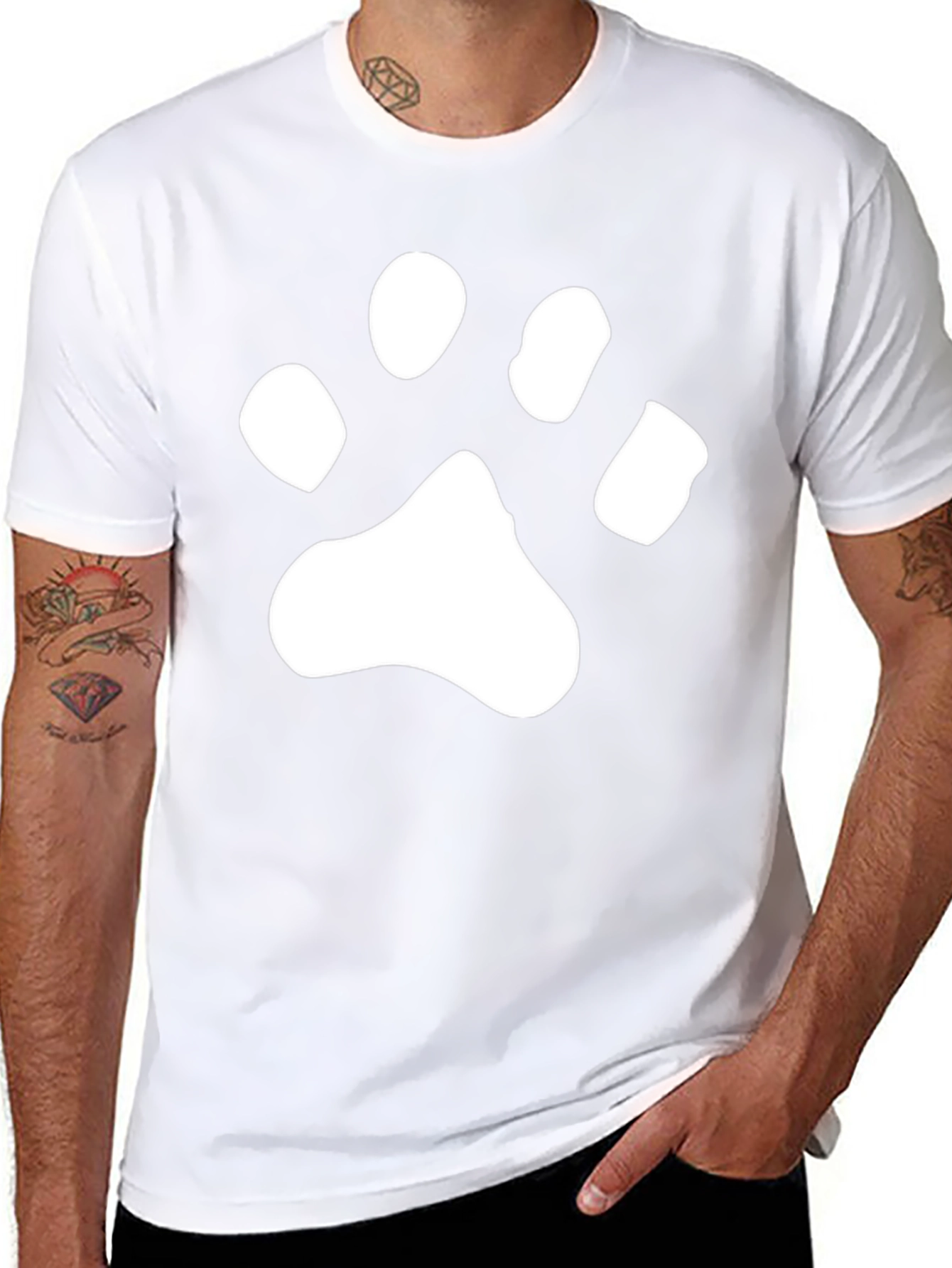 Paw Print Graphic Tee - Black