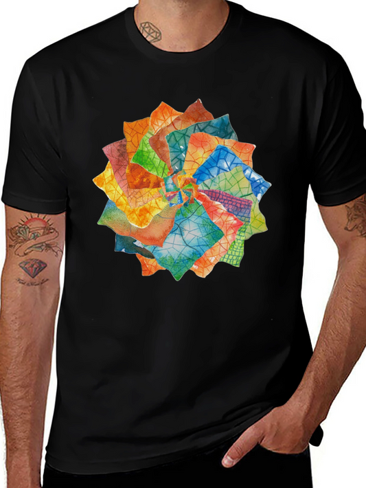 Abstract Floral T-Shirt - Artistic Design