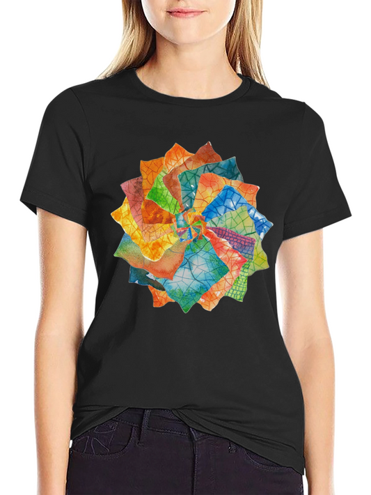 Abstract Floral T-Shirt - Artistic Design