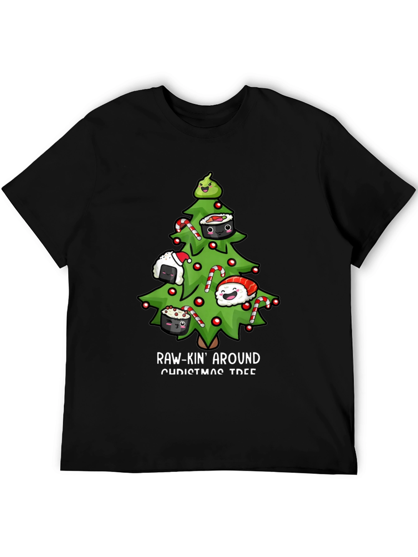 Raw-Kin Around Christmas Tree Sushi T-Shirt