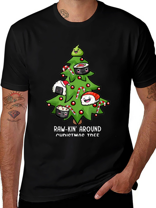 Raw-Kin Around Christmas Tree Sushi T-Shirt