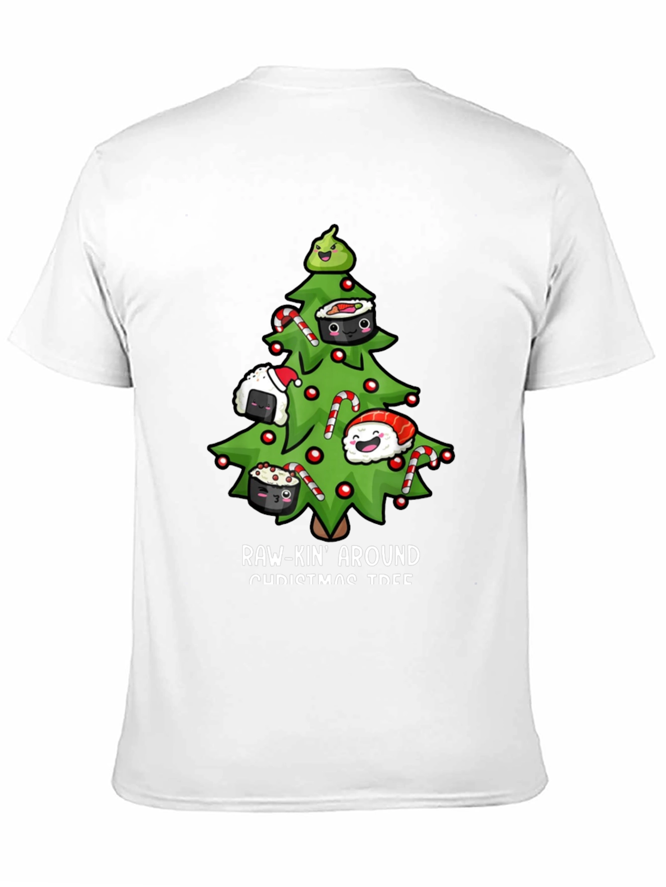 Raw-Kin Around Christmas Tree Sushi T-Shirt
